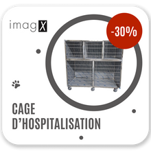 Charger l&#39;image dans la galerie, Cage d&#39;hospitalisation en inox avec 5 compartiments et séparations amovibles
