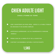 Charger l&#39;image dans la galerie, Chien Adulte Préventive Light 1,5 kg - Dinde / Pommes de Terre
