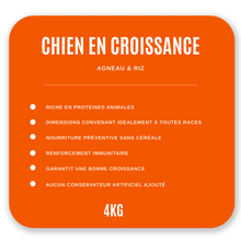 Charger l&#39;image dans la galerie, Croquettes Chien en Croissance 4kg- Agneau / Riz
