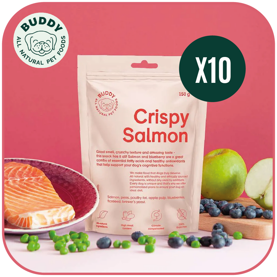 Crispy Salmon | Friandise pour chien au saumon | Carton de 10