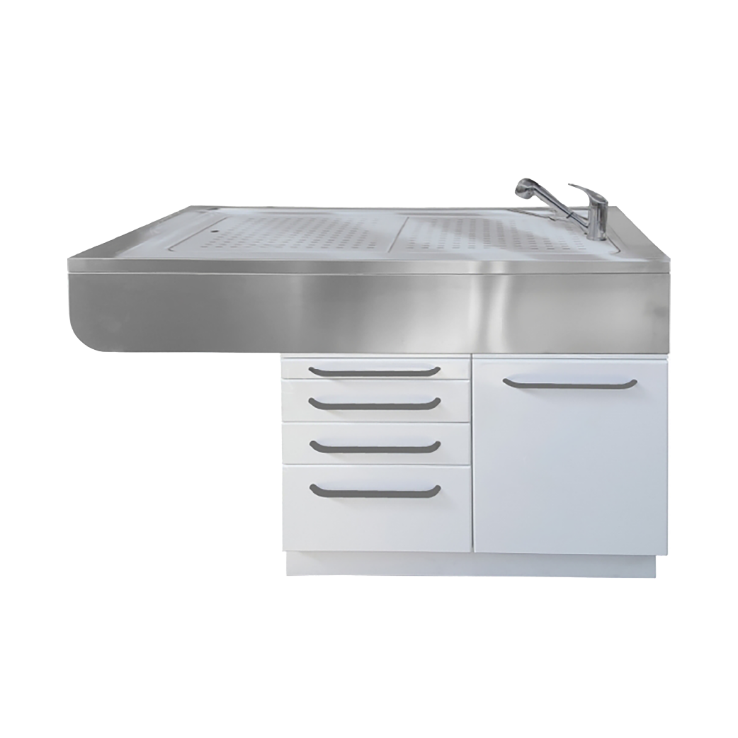 Table baignoire en acier inoxydable avec rangements
